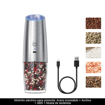 Molinillo de Pimienta con Sensor de Gravedad Kadeli 591: Eléctrico y Recargable por USB