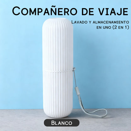 Estuche de cepillo de dientes de plástico, vaso portátil para cepillarse, kit de enjuague bucal, taza grande para pasta de dientes, caja de almacenamiento para utensilios dentales