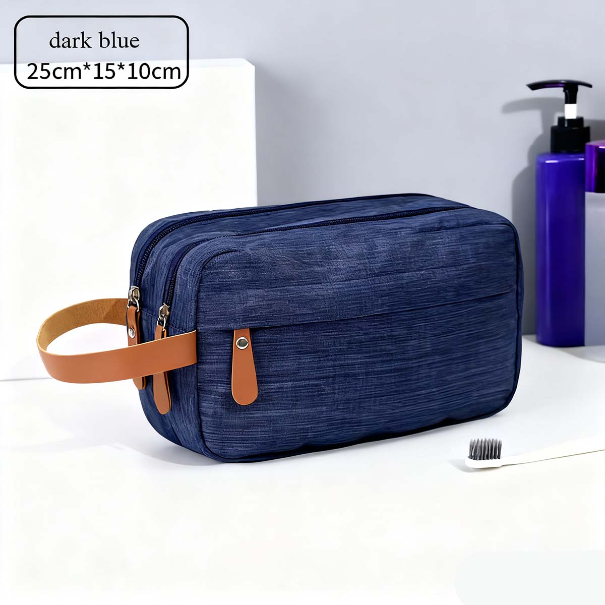 Bolso de aseo de alta gama, gran capacidad, bolso de mano portátil para viajes, con compartimentos organizadores, estuche para maquillaje.