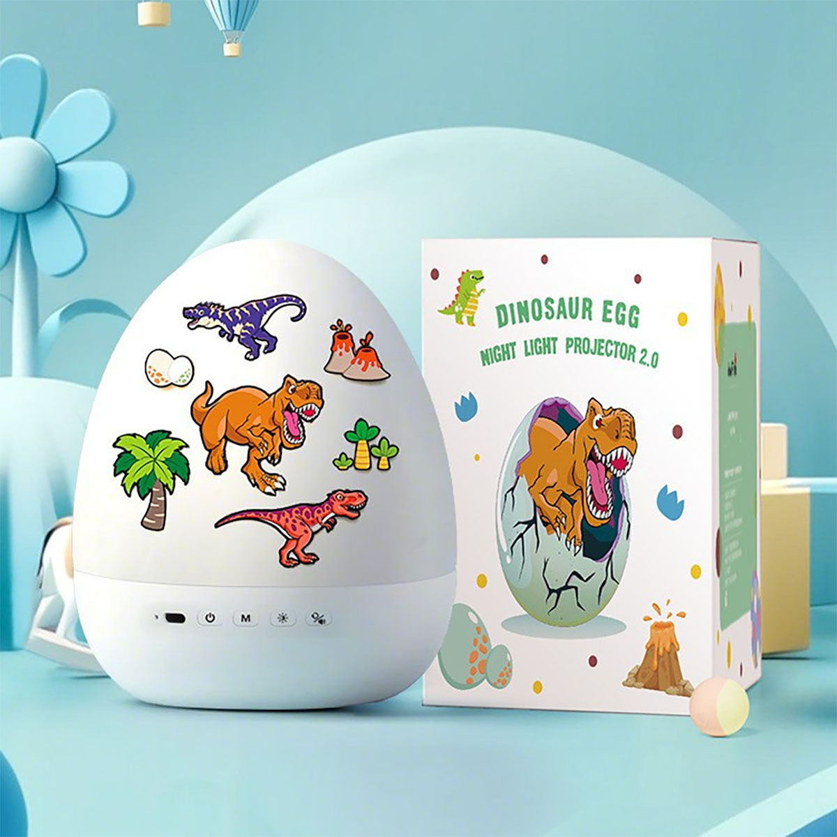 Proyector de cielo estrellado con forma de huevo de dinosaurio, lámpara de noche para dormitorio, crea un ambiente mágico con estrellas por toda la habitación, ideal para habitaciones infantiles.