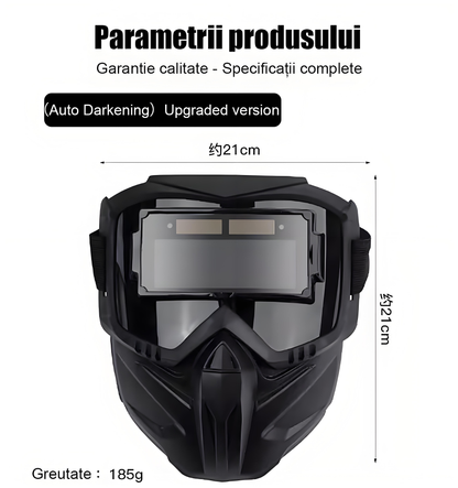 Mască de proteză pentru sudură, cu întunecare automată, pentru față completă, anti-lumină puternică, anti-căldură, model separat, respirabilă, termoizolantă și protecție oculară.